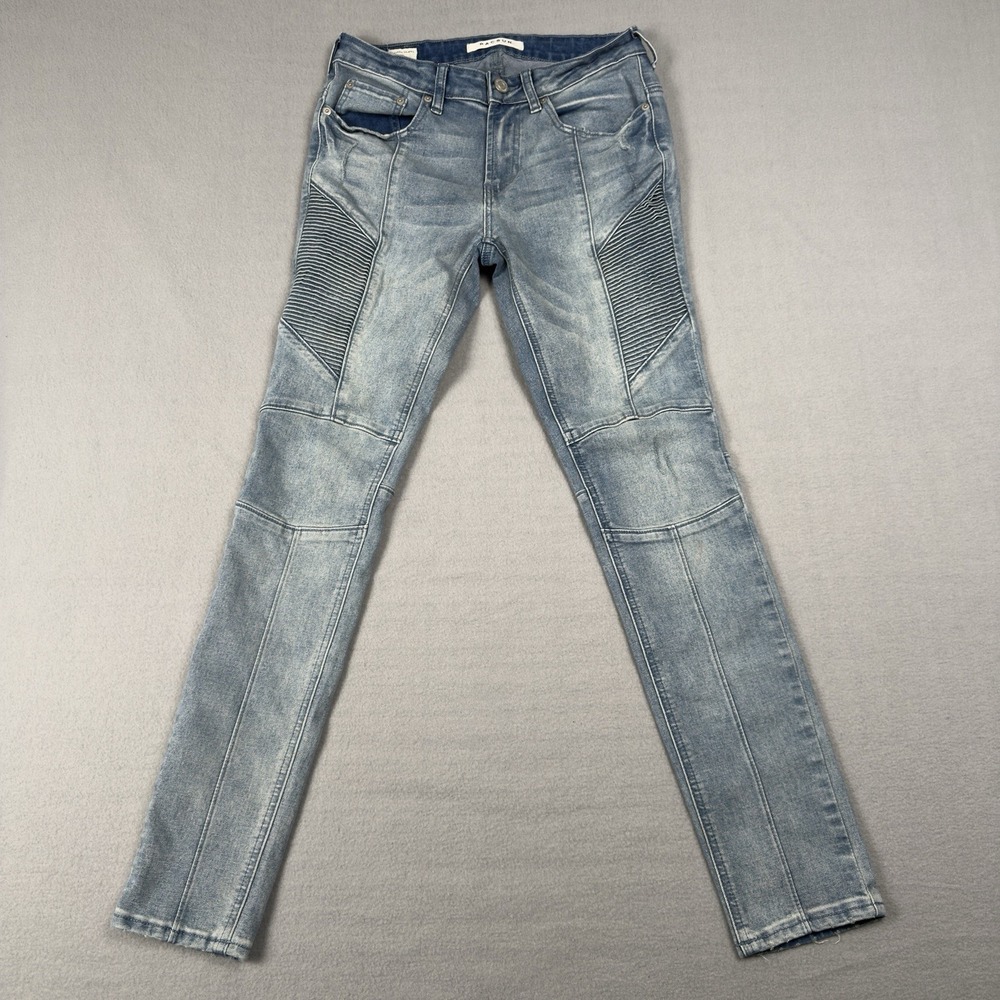 Pacsun Stacked‎ Skinny Jeans Mens 28X30 (29x29 Fit) Moto Ribbed Light Distressed